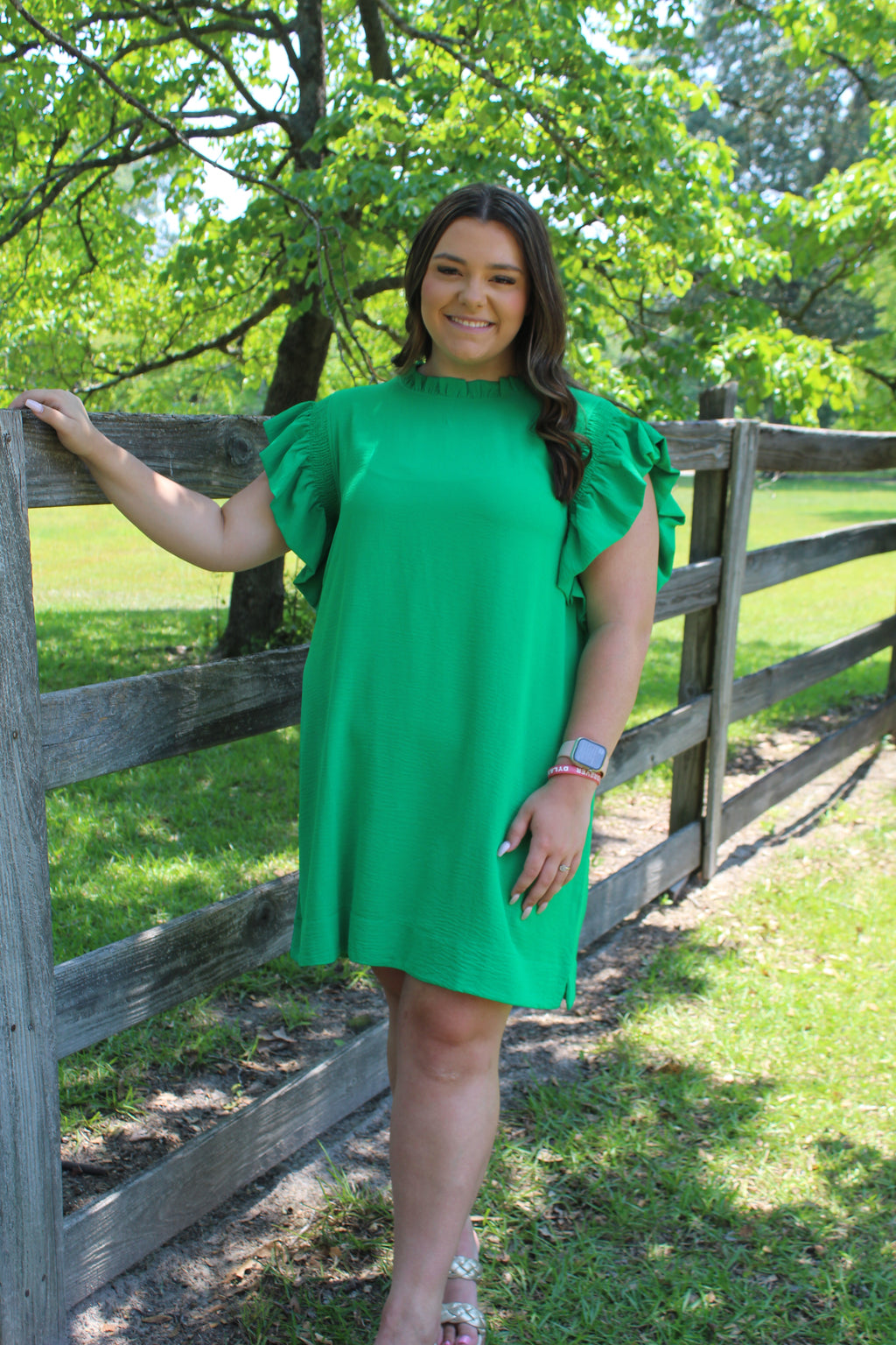 Classic with a POP Curvy Dress in Green