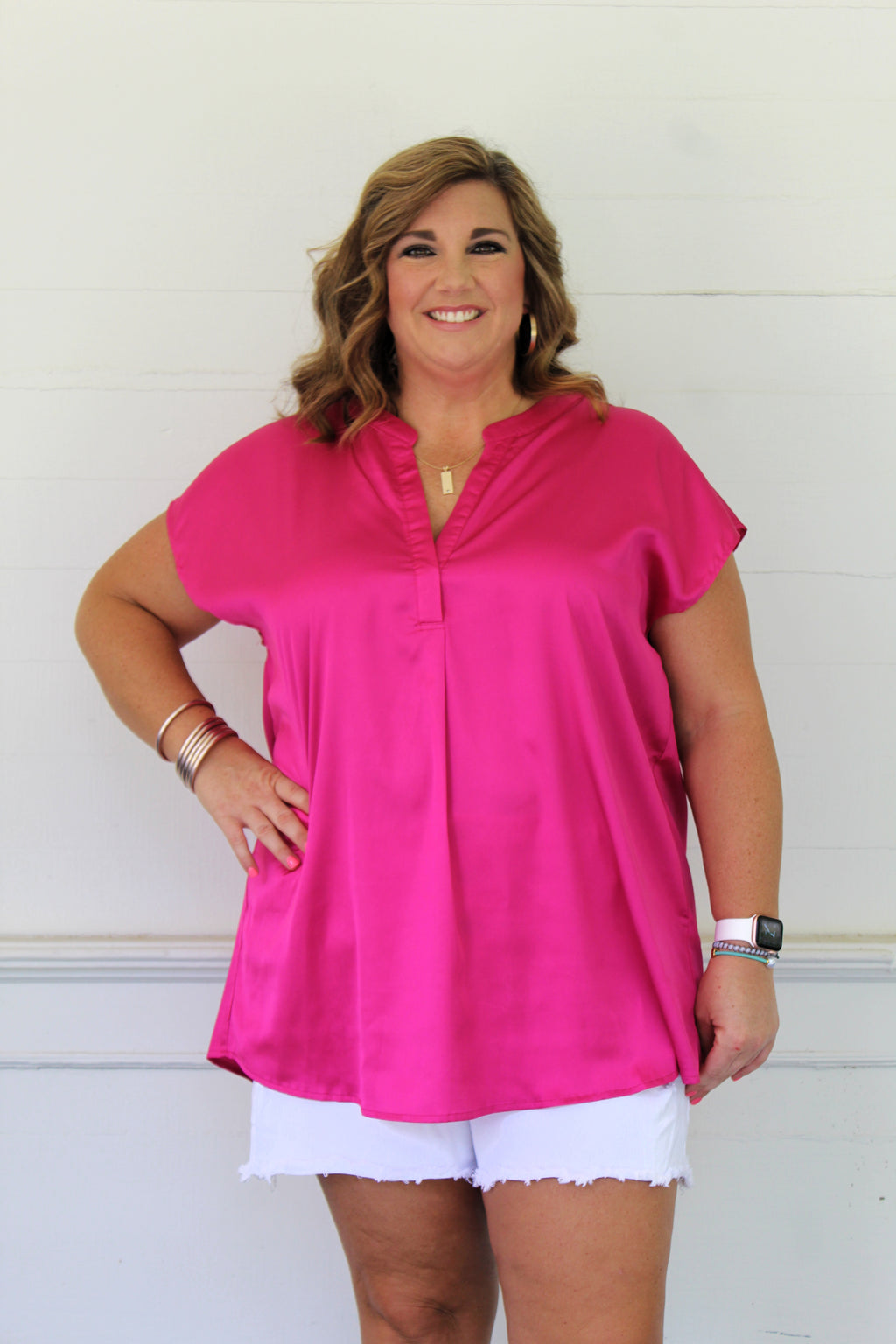 Soul Sister Shift Top In Curvy Pink